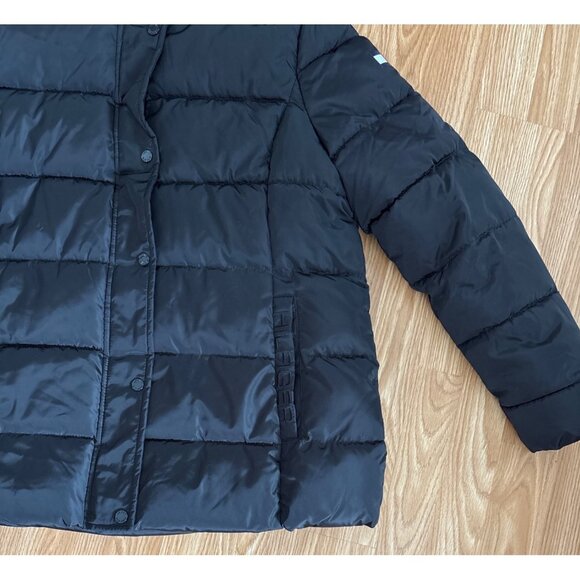 Tommy Hilfiger Coat Womens XL Puffer Black Winter Removable Hood NWOT - Picture 7 of 13